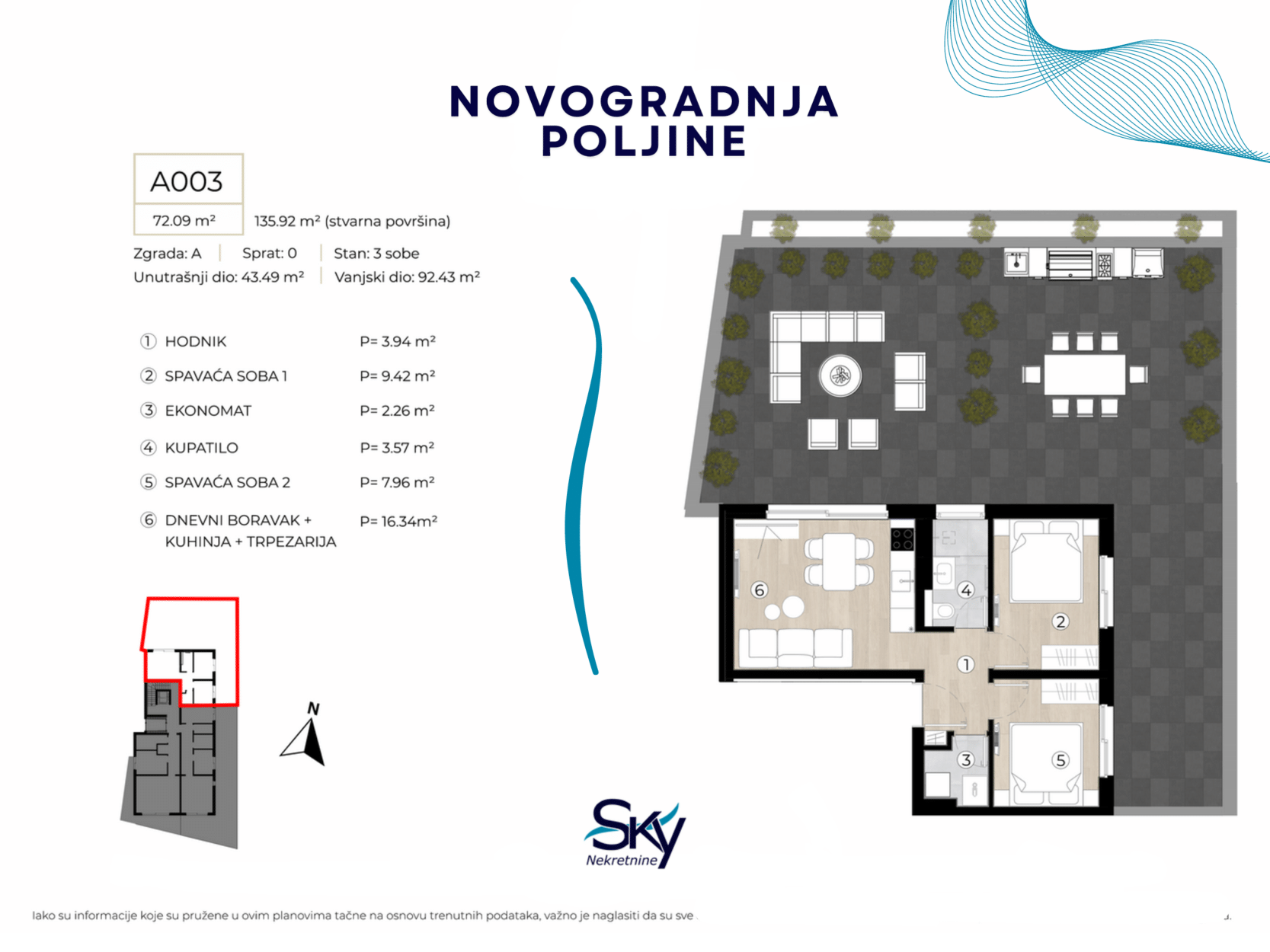 Novogradnja Poljine Stan 003- 73.27
